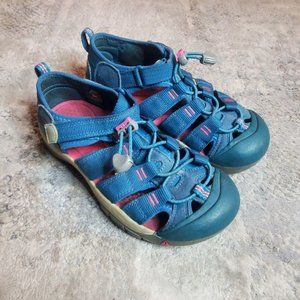 Keen Big Kid's 3 Sandals Newport H2 Sport Deep Lagoon Blue Pink Girls Youth